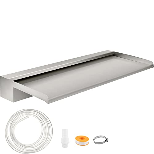VEVOR Wasserfall Pool aus Edelstahl Wasserfall Fontäne 60x26x8cm Schwallbrause 30mm Anschluss Schwalldusche Kompatibel mit Tauchpumpen und Durchflussfiltern Geeignet für Garten Hof oder Terrasse, Silber VEVOR Wasserfall Pool aus Edelstahl Wasserfall Fontäne 60x26x8cm Schwallbrause 30mm Anschluss Schwalldusche Kompatibel mit Tauchpumpen und Durchflussfiltern Geeignet für Garten Hof oder Terrasse, Silber von VEVOR