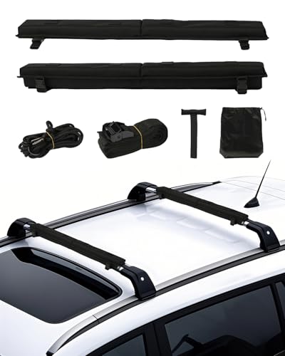 VEVOR Weiche Dachgepäckträgerpolster (76 cm) großes universelles Autodachgepäckträgerpolster, 80 kg belastbares Trägerpolster mit 2 Zurrgurten & tragbarer Aufbewahrungstasche für SUP-Kanu von VEVOR