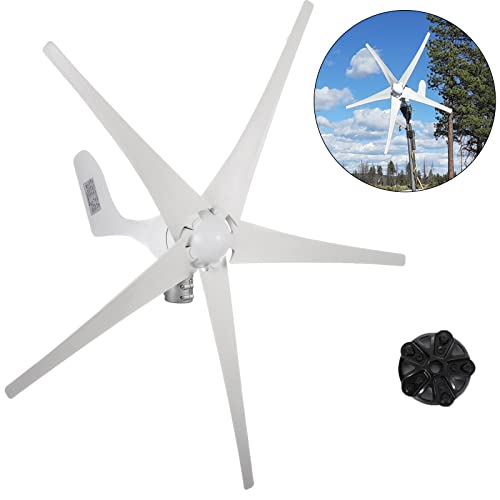 VEVOR Windturbinengenerator 500 W Windgenerator, 12 V Elektrisch MPPT Controller, 13 m/s Windkraftanlage mit 5 Blatt Laderegler Windkraftgenerator, Windkraftturbinengenerator für Stromergänzung Weiß von VEVOR