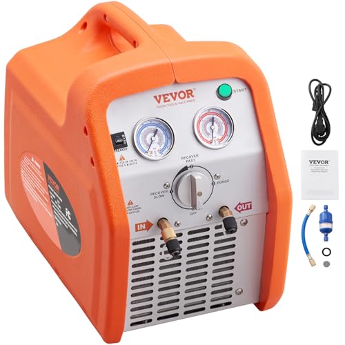 VEVOR Zwei-Zylinder Kältemittelabsauggerät Kältemittel Absaugstation, 1 HP Kältemittel Absauggerät Refrigerant Recovery Machine 220-240 V, 7,7 lbs/min Kältemittel Abpumpstation von VEVOR