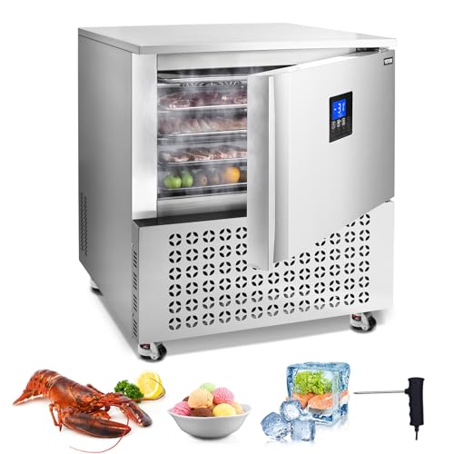 VEVOR kommerzieller Schockfroster 114 L Schockkühler mit 5 Einschüben, Schockfroster-Gefriertruhe mit 4 Gefriermodi, Lebensmittel-Schockfroster aus Edelstahl mit Rollen für Restaurants, Meeresfrüchte von VEVOR
