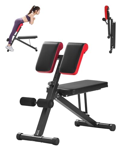 VEVOR multifunktionale Hantelbank für Ganzkörpertraining, Hyperextensionsbank Rückenverlängerung römischer Stuhl 150 kg belastbare verstellbare und faltbare Rückentrainer Heim-Fitnessstudio von VEVOR