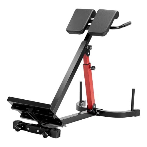 VEVOR multifunktionale Hyperextensionsbank Rückenstrecker Rückenverlängerung römischer Stuhl (Kohlenstoffstahl) 158 kg belastbare rollbare Rückentrainer Fitness-Hantelbank Heim-Fitnessstudio von VEVOR