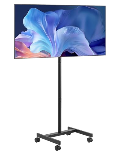 VEVOR rollbarer TV-Ständer Standfuß Fernsehstand für 431,8-1397 mm flach & Curved-TVs, tragbarer TV Bodenständer bis zu 20 kg (Max. VESA 200 x 200 mm) für Wohnzimmer Schlafzimmer Büro Outdoor von VEVOR