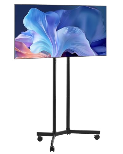 VEVOR rollbarer TV-Ständer Standfuß Fernsehstand für 812,8-1651 mm flach & Curved-TVs, höhenverstellbarer TV Bodenständer bis zu 40 kg (Max. VESA 400 x 400 mm) für Wohnzimmer Schlafzimmer von VEVOR