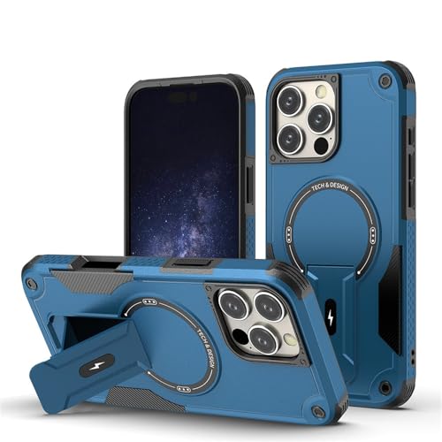 VFDHN Armor Invisible Bracket Case für iPhone 16 15 13 14 12 Pro Max Plus 11 Magnetische PC-Abdeckung für kabellose Ladestation, blau, für iPhone 14 Plus VFDHN Armor Invisible Bracket Case für iPhone 16 15 13 14 12 Pro Max Plus 11 Magnetische PC-Abdeckung für kabellose Ladestation, blau, für iPhone 14 Plus von VFDHN