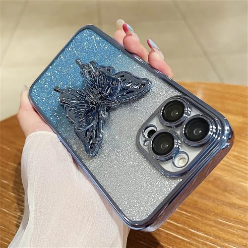 VFDHN Schutzhülle mit Glitzer-Schmetterlings-Ständer und Farbverlauf für iPhone 16 15 14 13 12 11 Pro Max 16 Plus 16Pro, Linsenschutzhülle mit Halterung, Blau, für iPhone 11 ProMax VFDHN Schutzhülle mit Glitzer-Schmetterlings-Ständer und Farbverlauf für iPhone 16 15 14 13 12 11 Pro Max 16 Plus 16Pro, Linsenschutzhülle mit Halterung, Blau, für iPhone 11 ProMax von VFDHN