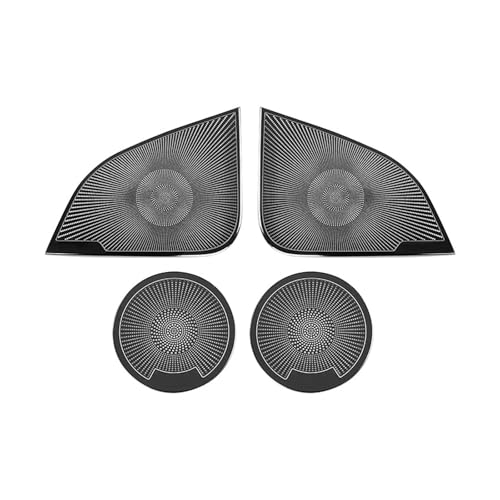 VFKJGNcgfb Autotür-Audio-Lautsprecherabdeckung Lautsprecher-Hochtöner-Trimmgehäuse-Aufkleber Kompatibel for Tesla Model Y 2021 2022 2023 2024 2025 ModelY Edelstahl(Black) von VFKJGNcgfb