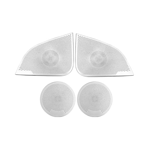 VFKJGNcgfb Autotür-Audio-Lautsprecherabdeckung Lautsprecher-Hochtöner-Trimmgehäuse-Aufkleber Kompatibel for Tesla Model Y 2021 2022 2023 2024 2025 ModelY Edelstahl(Silver) von VFKJGNcgfb