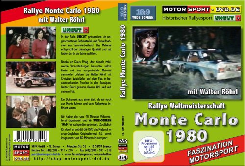 Rallye Monte Carlo 1980 DVD 354 mit Walter Röhrl von VFMC / WIGE