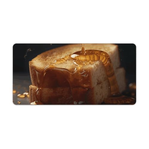 Großes Mauspad, erweitertes Gaming-Mauspad, rutschfeste Unterseite, wasserdichte Schreibtischunterlage mit genähten Kanten, Brot mit Honig, Tastaturmatte für Zuhause, Büro, 30,5 x 61 cm Großes Mauspad, erweitertes Gaming-Mauspad, rutschfeste Unterseite, wasserdichte Schreibtischunterlage mit genähten Kanten, Brot mit Honig, Tastaturmatte für Zuhause, Büro, 30,5 x 61 cm von VFMKT