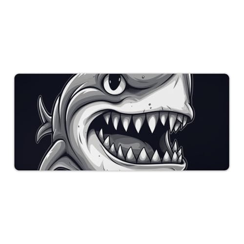 Großes Mauspad, erweitertes Gaming-Mauspad, rutschfeste Unterseite, wasserdichte Schreibtischunterlage mit genähten Kanten, Cartoon-Hai mit breiter Öffnung, Tastaturmatte für Zuhause, Büro, 40,6 x Großes Mauspad, erweitertes Gaming-Mauspad, rutschfeste Unterseite, wasserdichte Schreibtischunterlage mit genähten Kanten, Cartoon-Hai mit breiter Öffnung, Tastaturmatte für Zuhause, Büro, 40,6 x von VFMKT