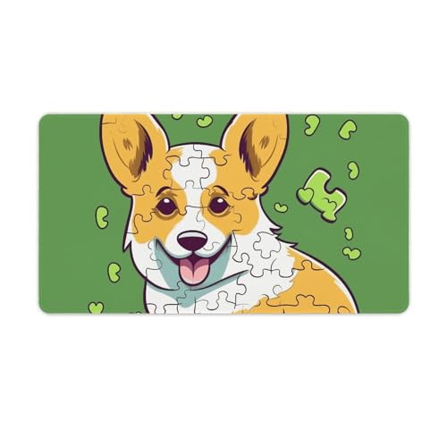 Großes Mauspad, erweitertes Gaming-Mauspad, rutschfeste Unterseite, wasserdichte Schreibtischunterlage mit genähten Kanten, Corgi-Puzzle, Tastaturmatte für Zuhause, Büro, 40,6 x 76,2 cm Großes Mauspad, erweitertes Gaming-Mauspad, rutschfeste Unterseite, wasserdichte Schreibtischunterlage mit genähten Kanten, Corgi-Puzzle, Tastaturmatte für Zuhause, Büro, 40,6 x 76,2 cm von VFMKT