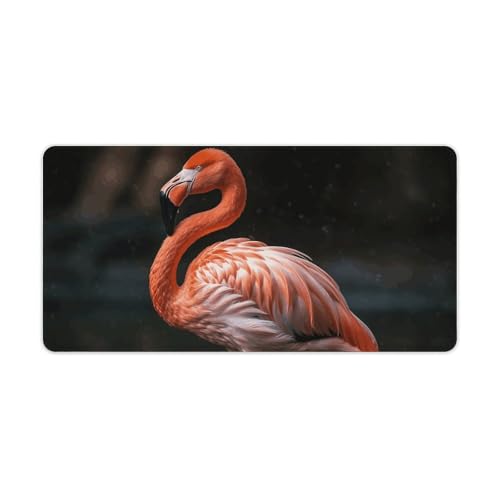 Großes Mauspad, erweitertes Gaming-Mauspad, rutschfeste Unterseite, wasserdichte Schreibtischunterlage mit genähten Kanten, Flamingo im Wasser, Tastaturmatte für Zuhause, Büro, 30,5 x 61 cm Großes Mauspad, erweitertes Gaming-Mauspad, rutschfeste Unterseite, wasserdichte Schreibtischunterlage mit genähten Kanten, Flamingo im Wasser, Tastaturmatte für Zuhause, Büro, 30,5 x 61 cm von VFMKT