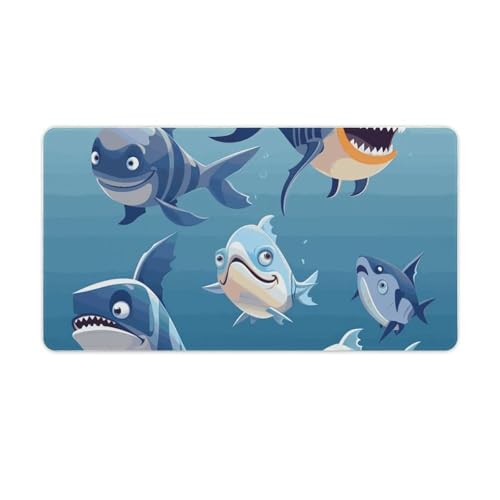Großes Mauspad, erweitertes Gaming-Mauspad, rutschfeste Unterseite, wasserdichte Schreibtischunterlage mit genähten Kanten, Ozeanfisch, Tastaturmatte für Zuhause, Büro, 40 x 75 cm Großes Mauspad, erweitertes Gaming-Mauspad, rutschfeste Unterseite, wasserdichte Schreibtischunterlage mit genähten Kanten, Ozeanfisch, Tastaturmatte für Zuhause, Büro, 40 x 75 cm von VFMKT