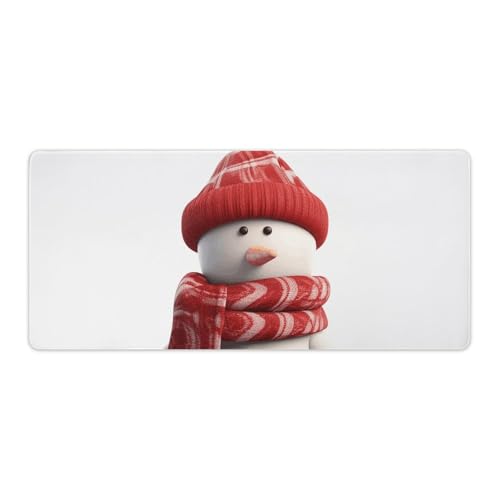 Großes Mauspad, erweitertes Gaming-Mauspad, rutschfeste Unterseite, wasserdichte Schreibtischunterlage mit genähten Kanten, Schneemann mit rotem Schal, Tastaturmatte für Zuhause, Büro, 40,6 x 91,4 cm Großes Mauspad, erweitertes Gaming-Mauspad, rutschfeste Unterseite, wasserdichte Schreibtischunterlage mit genähten Kanten, Schneemann mit rotem Schal, Tastaturmatte für Zuhause, Büro, 40,6 x 91,4 cm von VFMKT