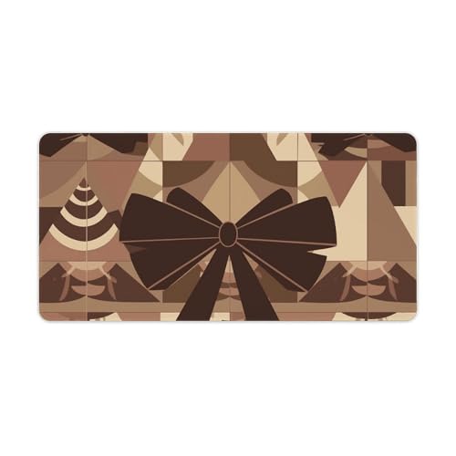 Großes Mauspad, erweitertes Gaming-Mauspad, rutschfeste Unterseite, wasserdichte Schreibtischunterlage mit genähten Kanten, dunkelbraune Schleife, Tastaturmatte für Zuhause, Büro, 30,5 x 61 cm Großes Mauspad, erweitertes Gaming-Mauspad, rutschfeste Unterseite, wasserdichte Schreibtischunterlage mit genähten Kanten, dunkelbraune Schleife, Tastaturmatte für Zuhause, Büro, 30,5 x 61 cm von VFMKT