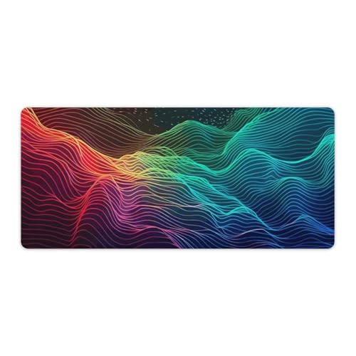 Großes Mauspad, erweitertes Gaming-Mauspad, rutschfeste Unterseite, wasserdichte Schreibtischunterlage mit genähten Kanten, farbiger Hintergrund, Tastaturmatte für Zuhause, Büro, 40,6 x 91,4 cm Großes Mauspad, erweitertes Gaming-Mauspad, rutschfeste Unterseite, wasserdichte Schreibtischunterlage mit genähten Kanten, farbiger Hintergrund, Tastaturmatte für Zuhause, Büro, 40,6 x 91,4 cm von VFMKT