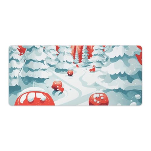 Großes Mauspad, erweitertes Gaming-Mauspad, rutschfeste Unterseite, wasserdichte Schreibtischunterlage mit genähten Kanten, roter Schneeball, Tastaturmatte für Zuhause, Büro, 40,6 x 91,4 cm Großes Mauspad, erweitertes Gaming-Mauspad, rutschfeste Unterseite, wasserdichte Schreibtischunterlage mit genähten Kanten, roter Schneeball, Tastaturmatte für Zuhause, Büro, 40,6 x 91,4 cm von VFMKT
