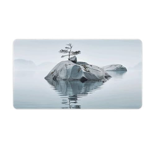 Großes Mauspad, erweitertes Gaming-Mauspad, rutschfeste Unterseite, wasserdichte Schreibtischunterlage mit genähten Kanten, zwei Felsen im Wasser, Tastaturmatte für Zuhause, Büro, 40,6 x 76,2 cm Großes Mauspad, erweitertes Gaming-Mauspad, rutschfeste Unterseite, wasserdichte Schreibtischunterlage mit genähten Kanten, zwei Felsen im Wasser, Tastaturmatte für Zuhause, Büro, 40,6 x 76,2 cm von VFMKT
