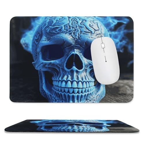 Mauspad, 20,1 x 23,9 cm, rutschfest, wasserdicht, Gaming-Mauspad für kabellose Maus, Computer, Laptop, Büro, 3D-Druck, blauer Totenkopf Mauspad, 20,1 x 23,9 cm, rutschfest, wasserdicht, Gaming-Mauspad für kabellose Maus, Computer, Laptop, Büro, 3D-Druck, blauer Totenkopf von VFMKT