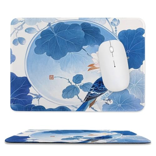 Mauspad, 20,1 x 23,9 cm, rutschfest, wasserdicht, Gaming-Mauspad für kabellose Maus, Computer, Laptop, Büro, Blau und Weiß, chinesischer Stil, Blume und Vogel Mauspad, 20,1 x 23,9 cm, rutschfest, wasserdicht, Gaming-Mauspad für kabellose Maus, Computer, Laptop, Büro, Blau und Weiß, chinesischer Stil, Blume und Vogel von VFMKT