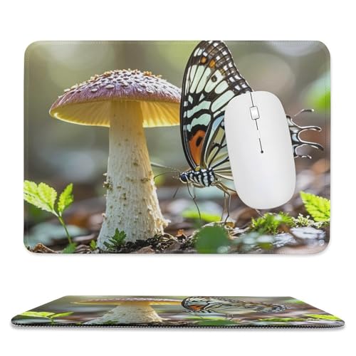 Mauspad, 20,1 x 23,9 cm, rutschfest, wasserdicht, Gaming-Mauspad für kabellose Maus, Computer, Laptop, Büro, Schmetterlingspilz Mauspad, 20,1 x 23,9 cm, rutschfest, wasserdicht, Gaming-Mauspad für kabellose Maus, Computer, Laptop, Büro, Schmetterlingspilz von VFMKT