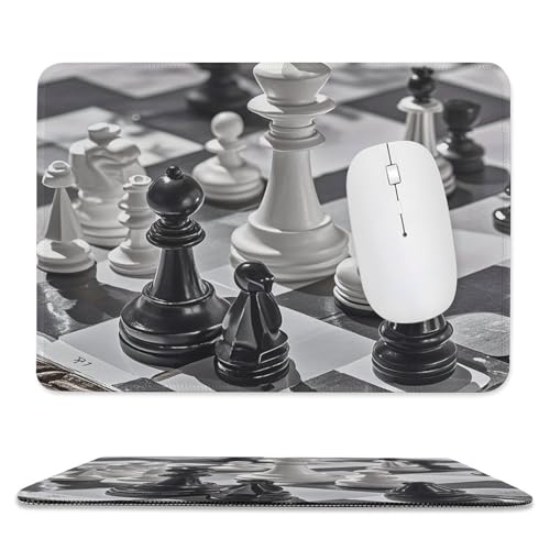 Mauspad, 20,1 x 23,9 cm, rutschfest, wasserdicht, Gaming-Mauspad für kabellose Maus, Computer, Laptop, Büro, Schwarz-Weiß-Schach Mauspad, 20,1 x 23,9 cm, rutschfest, wasserdicht, Gaming-Mauspad für kabellose Maus, Computer, Laptop, Büro, Schwarz-Weiß-Schach von VFMKT