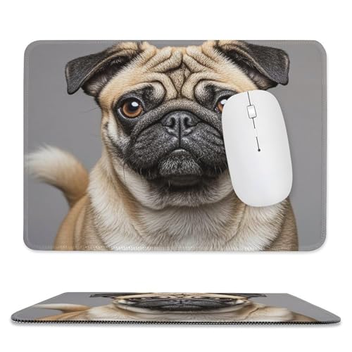 Mauspad, 20,1 x 23,9 cm, rutschfest, wasserdicht, Gaming-Mauspad für kabellose Maus, Computer, Laptop, Büro, Tier, Mops, Hund Mauspad, 20,1 x 23,9 cm, rutschfest, wasserdicht, Gaming-Mauspad für kabellose Maus, Computer, Laptop, Büro, Tier, Mops, Hund von VFMKT