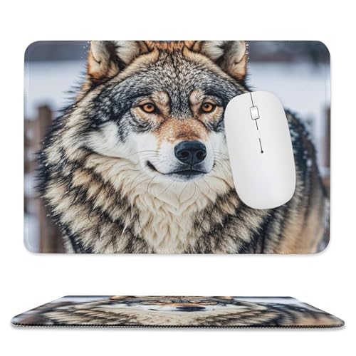 Mauspad, 20,1 x 23,9 cm, rutschfest, wasserdicht, Gaming-Mauspad für kabellose Maus, Computer, Laptop, Büro, Winter, Bauernhof-Stil, Wolf Mauspad, 20,1 x 23,9 cm, rutschfest, wasserdicht, Gaming-Mauspad für kabellose Maus, Computer, Laptop, Büro, Winter, Bauernhof-Stil, Wolf von VFMKT
