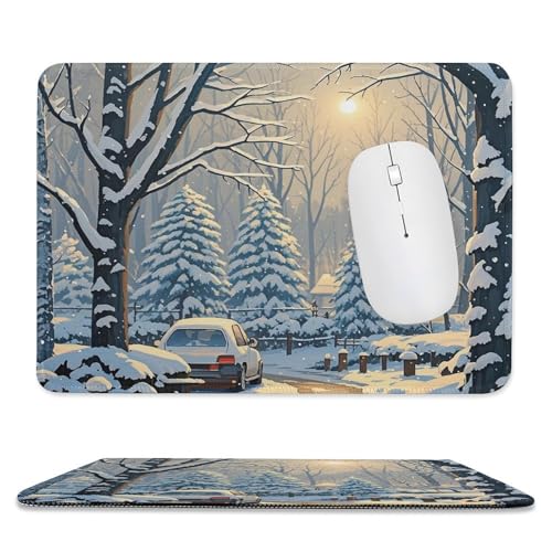 Mauspad, 20,1 x 23,9 cm, rutschfest, wasserdicht, Gaming-Mauspad für kabellose Maus, Computer, Laptop, Büro, Winterschneeszene von VFMKT