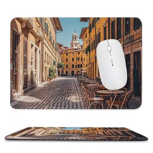 Mauspad, 20,1 x 23,9 cm, rutschfest, wasserdicht, Gaming-Mauspad für kabellose Maus, Computer, Laptop, Büro, alten Innenhof, Café, Stuhl, Stadt, Rom, Italien Mauspad, 20,1 x 23,9 cm, rutschfest, wasserdicht, Gaming-Mauspad für kabellose Maus, Computer, Laptop, Büro, alten Innenhof, Café, Stuhl, Stadt, Rom, Italien von VFMKT