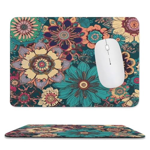 Mauspad, 20,1 x 23,9 cm, rutschfest, wasserdicht, Gaming-Mauspad für kabellose Maus, Computer, Laptop, Büro, böhmische Blume von VFMKT