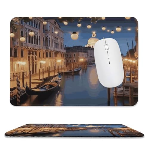 Mauspad, 20,1 x 23,9 cm, rutschfest, wasserdicht, Gaming-Mauspad für kabellose Maus, Computer, Laptop, Büro, schönes Venedig bei Nacht Mauspad, 20,1 x 23,9 cm, rutschfest, wasserdicht, Gaming-Mauspad für kabellose Maus, Computer, Laptop, Büro, schönes Venedig bei Nacht von VFMKT