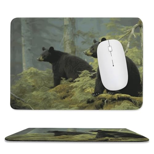Mauspad, 20,1 x 23,9 cm, rutschfest, wasserdicht, Gaming-Mauspad für kabellose Maus, Computer, Laptop, Büro, schwarze Bären Mauspad, 20,1 x 23,9 cm, rutschfest, wasserdicht, Gaming-Mauspad für kabellose Maus, Computer, Laptop, Büro, schwarze Bären von VFMKT