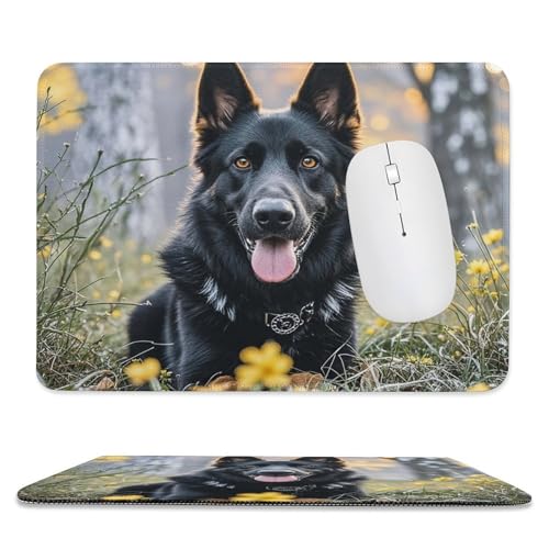 Mauspad, 20,1 x 23,9 cm, rutschfest, wasserdicht, Gaming-Mauspad für kabellose Maus, Computer, Laptop, Büro, schwarzer Schäferhund Mauspad, 20,1 x 23,9 cm, rutschfest, wasserdicht, Gaming-Mauspad für kabellose Maus, Computer, Laptop, Büro, schwarzer Schäferhund von VFMKT