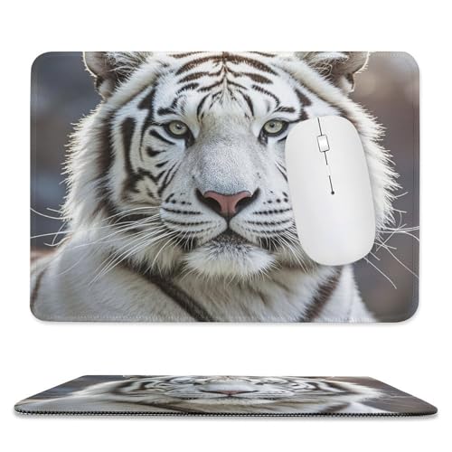 Mauspad, 20,1 x 23,9 cm, rutschfest, wasserdicht, Gaming-Mauspad für kabellose Maus, Computer, Laptop, Büro, weißer Tiger Mauspad, 20,1 x 23,9 cm, rutschfest, wasserdicht, Gaming-Mauspad für kabellose Maus, Computer, Laptop, Büro, weißer Tiger von VFMKT