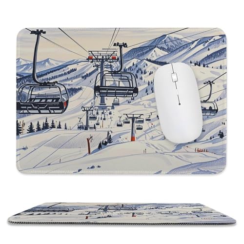 Mauspad, 20,1 x 23,9 cm, rutschfest, wasserdicht, Gaming-Mauspad für kabellose Maus, Computer, Laptop, Bürohalterung, Horsney Skilift Mauspad, 20,1 x 23,9 cm, rutschfest, wasserdicht, Gaming-Mauspad für kabellose Maus, Computer, Laptop, Bürohalterung, Horsney Skilift von VFMKT