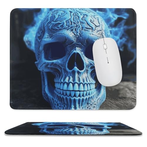 Mauspad, 24,9 x 30 cm, rutschfest, wasserdicht, Gaming-Mauspad für kabellose Maus, Computer, Laptop, Büro, 3D-Druck, blauer Totenkopf Mauspad, 24,9 x 30 cm, rutschfest, wasserdicht, Gaming-Mauspad für kabellose Maus, Computer, Laptop, Büro, 3D-Druck, blauer Totenkopf von VFMKT