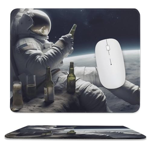 Mauspad, 24,9 x 30 cm, rutschfest, wasserdicht, Gaming-Mauspad für kabellose Maus, Computer, Laptop, Büro, Astronaught mit Bier Mauspad, 24,9 x 30 cm, rutschfest, wasserdicht, Gaming-Mauspad für kabellose Maus, Computer, Laptop, Büro, Astronaught mit Bier von VFMKT