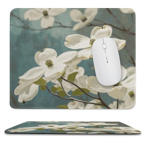 Mauspad, 24,9 x 30 cm, rutschfest, wasserdicht, Gaming-Mauspad für kabellose Maus, Computer, Laptop, Büro, Frühlings-Hartriegelblüten von VFMKT