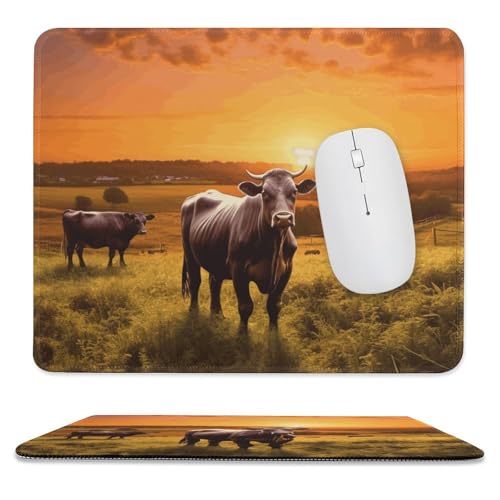 Mauspad, 24,9 x 30 cm, rutschfest, wasserdicht, Gaming-Mauspad für kabellose Maus, Computer, Laptop, Büro, Kuh und Sonne, Orange Sky Mauspad, 24,9 x 30 cm, rutschfest, wasserdicht, Gaming-Mauspad für kabellose Maus, Computer, Laptop, Büro, Kuh und Sonne, Orange Sky von VFMKT