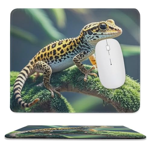 Mauspad, 24,9 x 30 cm, rutschfest, wasserdicht, Gaming-Mauspad für kabellose Maus, Computer, Laptop, Büro, Leopardenmuster, kleiner Gecko Mauspad, 24,9 x 30 cm, rutschfest, wasserdicht, Gaming-Mauspad für kabellose Maus, Computer, Laptop, Büro, Leopardenmuster, kleiner Gecko von VFMKT