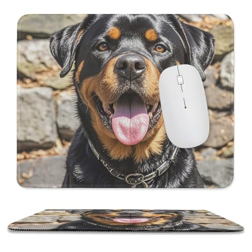 Mauspad, 24,9 x 30 cm, rutschfest, wasserdicht, Gaming-Mauspad für kabellose Maus, Computer, Laptop, Büro, Rottweiler-Hunde, Zungenkopf Mauspad, 24,9 x 30 cm, rutschfest, wasserdicht, Gaming-Mauspad für kabellose Maus, Computer, Laptop, Büro, Rottweiler-Hunde, Zungenkopf von VFMKT