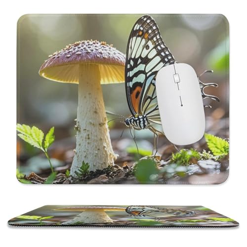Mauspad, 24,9 x 30 cm, rutschfest, wasserdicht, Gaming-Mauspad für kabellose Maus, Computer, Laptop, Büro, Schmetterlingspilz Mauspad, 24,9 x 30 cm, rutschfest, wasserdicht, Gaming-Mauspad für kabellose Maus, Computer, Laptop, Büro, Schmetterlingspilz von VFMKT