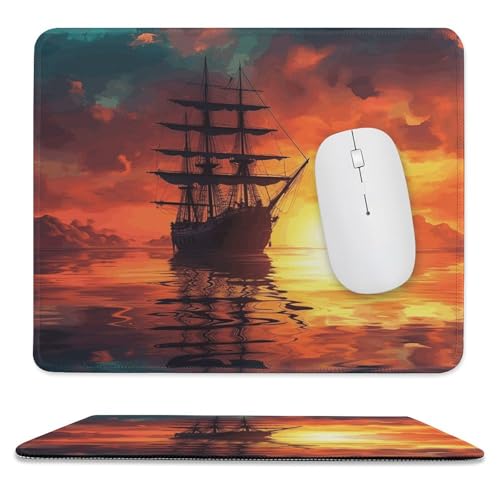 Mauspad, 24,9 x 30 cm, rutschfest, wasserdicht, Gaming-Mauspad für kabellose Maus, Computer, Laptop, Büro, Segelboot auf dem Wasser von VFMKT