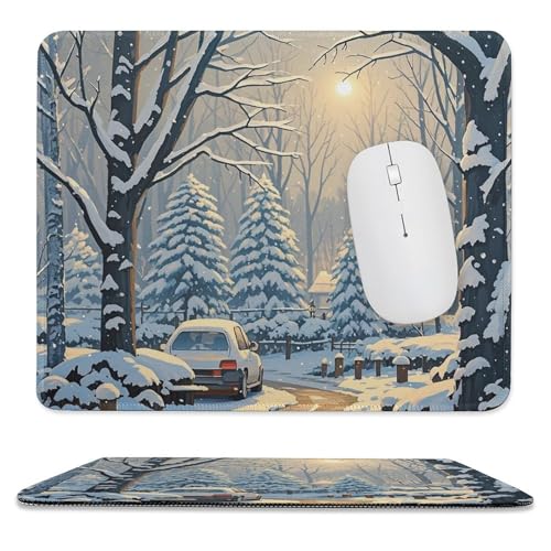 Mauspad, 24,9 x 30 cm, rutschfest, wasserdicht, Gaming-Mauspad für kabellose Maus, Computer, Laptop, Büro, Winterschneeszene Mauspad, 24,9 x 30 cm, rutschfest, wasserdicht, Gaming-Mauspad für kabellose Maus, Computer, Laptop, Büro, Winterschneeszene von VFMKT