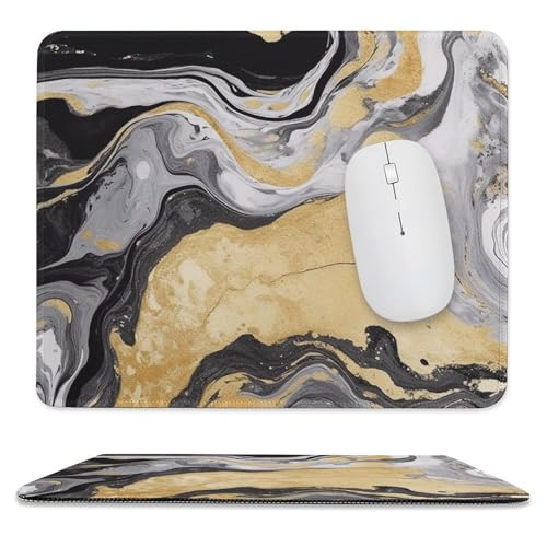 Mauspad, 24,9 x 30 cm, rutschfest, wasserdicht, Gaming-Mauspad für kabellose Maus, Computer, Laptop, Büro, schwarze, goldene Marmortinte Mauspad, 24,9 x 30 cm, rutschfest, wasserdicht, Gaming-Mauspad für kabellose Maus, Computer, Laptop, Büro, schwarze, goldene Marmortinte von VFMKT
