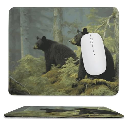 Mauspad, 24,9 x 30 cm, rutschfest, wasserdicht, Gaming-Mauspad für kabellose Maus, Computer, Laptop, Büro, schwarze Bären Mauspad, 24,9 x 30 cm, rutschfest, wasserdicht, Gaming-Mauspad für kabellose Maus, Computer, Laptop, Büro, schwarze Bären von VFMKT