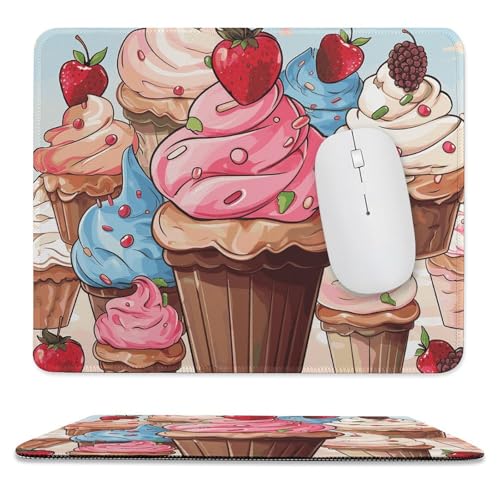 Mauspad, 24,9 x 30 cm, rutschfest, wasserdicht, Gaming-Mauspad für kabellose Maus, Computer, Laptop, Büro-Cupcakes und Eis Mauspad, 24,9 x 30 cm, rutschfest, wasserdicht, Gaming-Mauspad für kabellose Maus, Computer, Laptop, Büro-Cupcakes und Eis von VFMKT